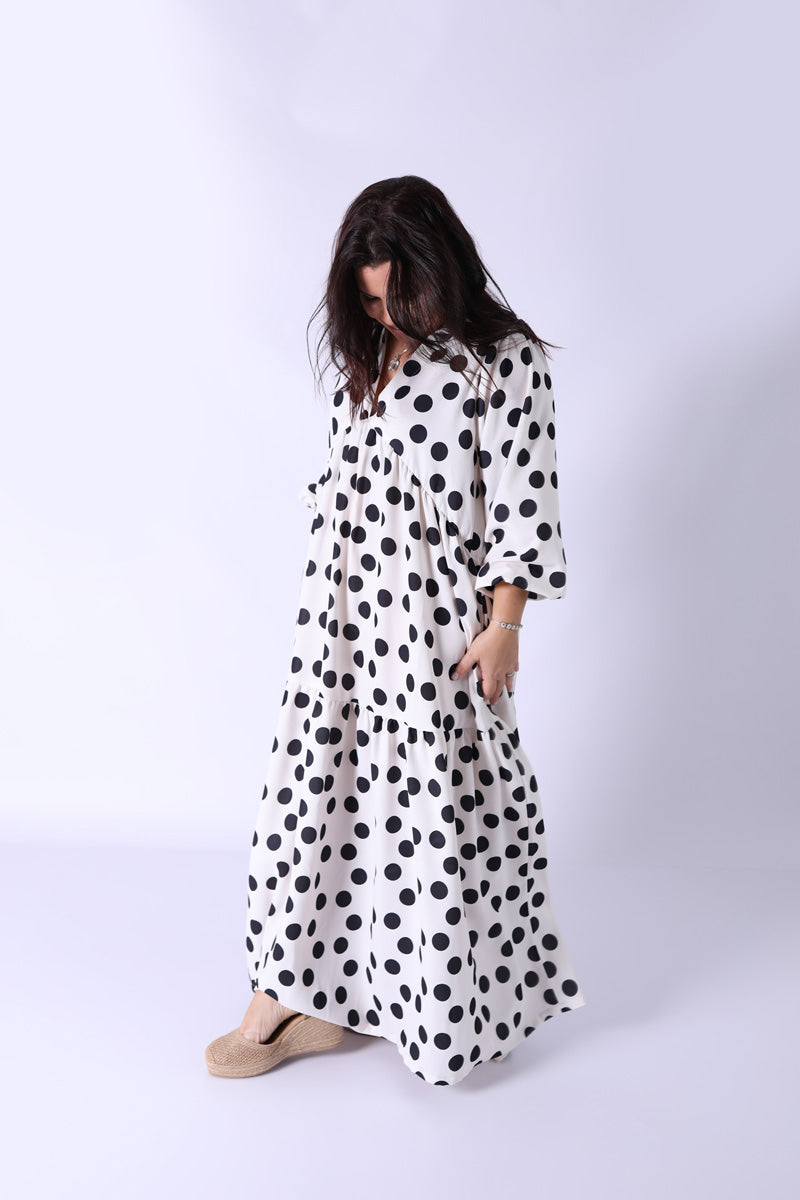 Vestido Folhos Dots - BOHOME