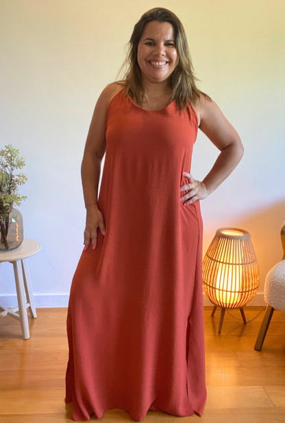 Vestido Mercedes Laranja / Único - LeChic Moda